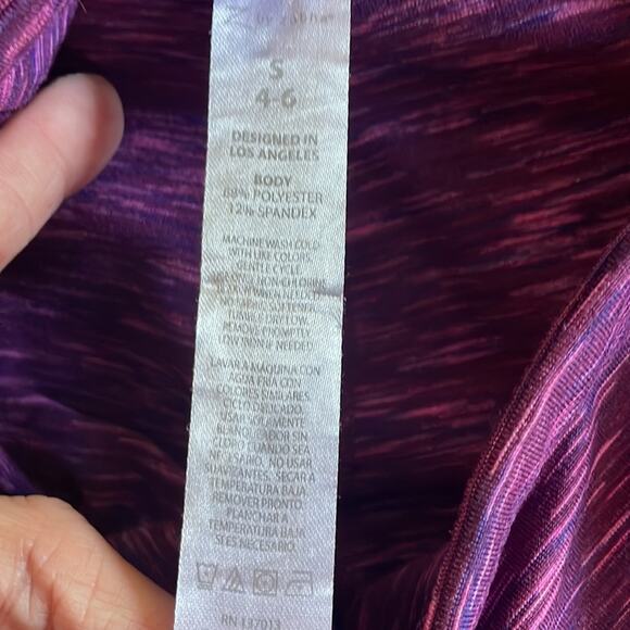 Z by Zobha Purple Space Dye Leggings Size Small Athleisure Athletic Zip Pockets - Picture 4 of 7